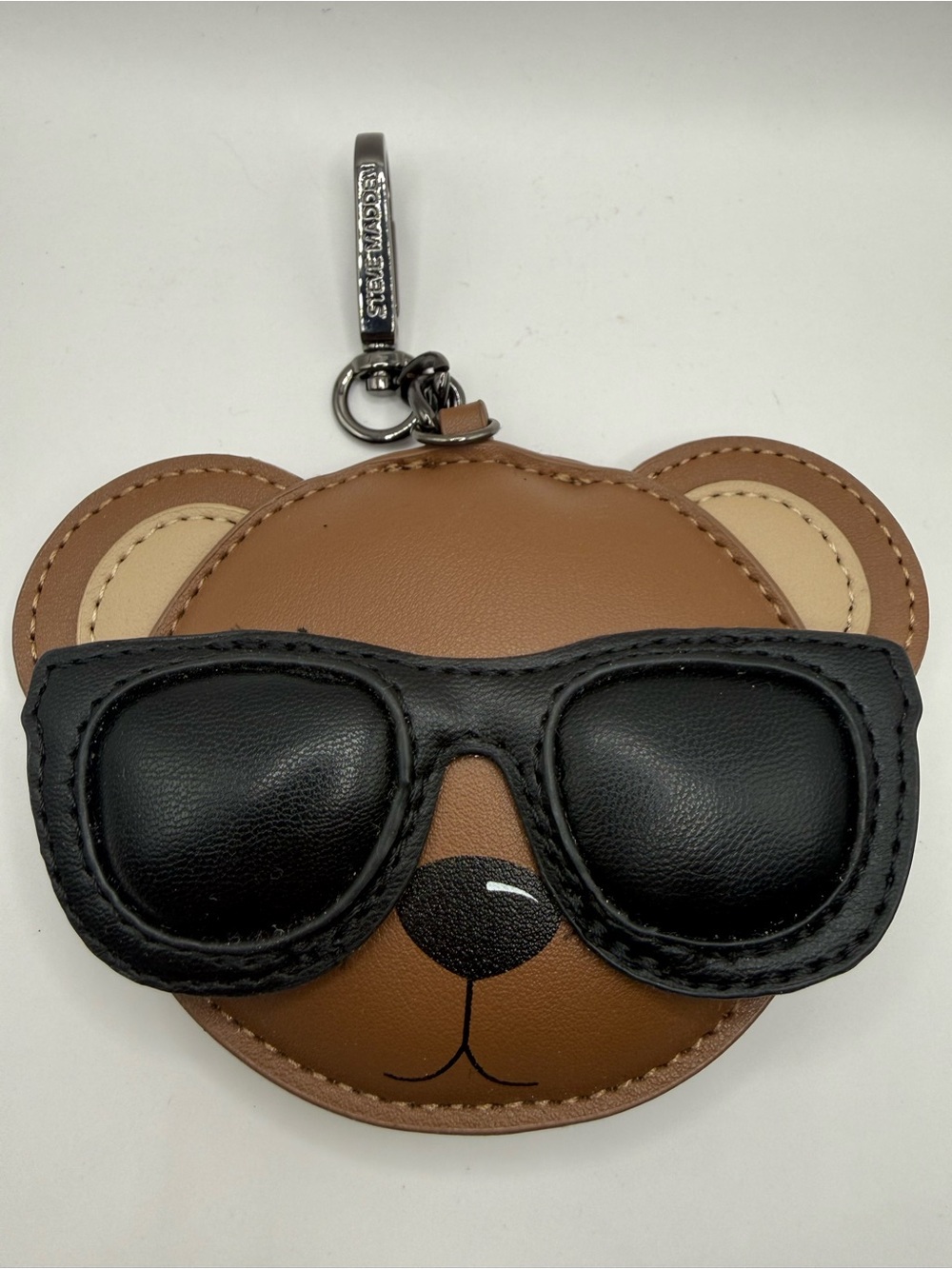 Steve Madden Tan Bear Keychain with Black Sunglasses for Handbags - Keys & more